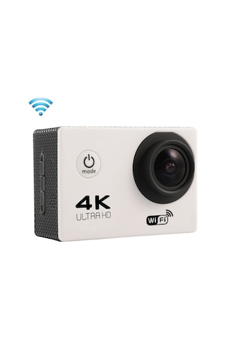 F60 2.0 İnç Ekran 170 Derece Geniş Açılı Wifi Sport Action Camera Kamera Kamerası, Su Geçirmez Konut Kılıfı, Destek 64gb Mikro Sd Kartı Beyaz