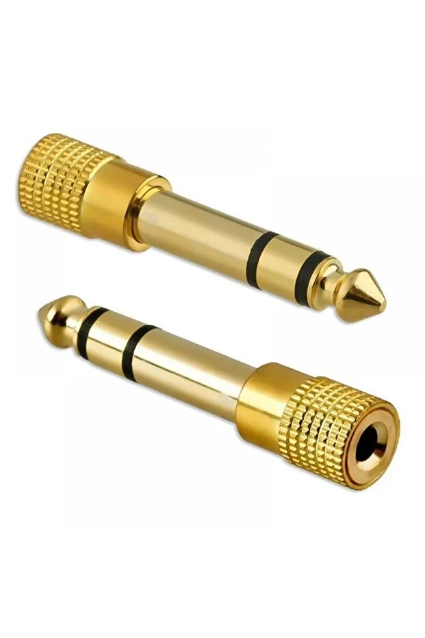 Gold 3.5mm To 6.3mm Çevirici 6.3 Mm Erkek 3.5 Mm Dişi Adaptör Stereo Kulaklık Mikrofon Dönüştürücü 3,5mm