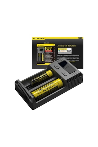 Nitecore NEW İ2 Kablolu Pil Şarj Cihazı + Efest IMR18650 2500 mAh Pil + Orion 1865 Pil Kutusu
