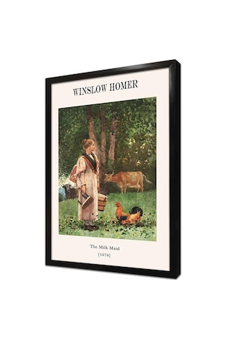 Winslow Homer Çiftlik Kızları Üçlü Çerçeveli Mdf Tablo Seti-174302