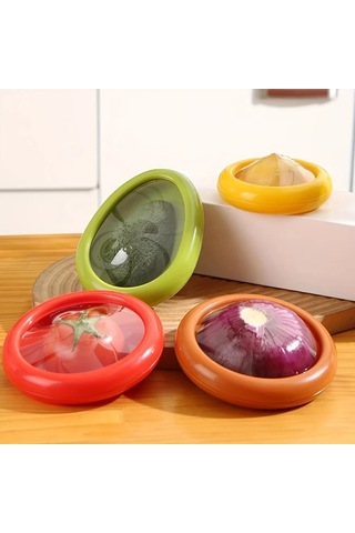 Brightnova 4 Parça Büyük Kapasiteli Kırmızı Yeşil Sarı Turuncu Meyve Saklama Kutusu Taze Tutucu Hava Geçirmez Bpa Free Buzdolabı Organizasyonu İçin Dayanıklı Abs Plastik -
