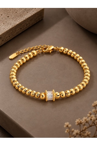 Cm Gold Renk Dorika Model Baget Taş Detaylı Kadın Bileklik Çok Renkli Cm Gold Renk Dorika Model Baget Taş Detaylı Kadın Bileklik Çok Renkli