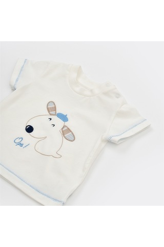 Bibaby 2li Takım Şortlu Stripe Sytle Bej - Mavi-9508 Bej