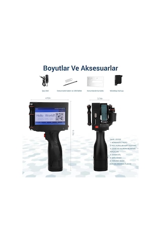 Ayt Powermaster Pm-10878 4.3 İnç Dokunmatik Ekranlı Şarjlı Endüstriyel El Tipi Portatif Mürekkep Yazıcı