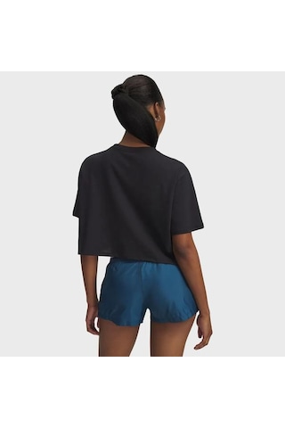 Under Armour Wordmark Crop Kadın Siyah Polo Yaka Tişört