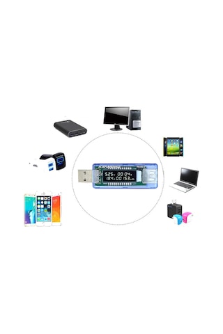 Keweisi Usb Voltmetre Ampermetre Usb Şarj Kapasitesi Test Cihazı N11.2755