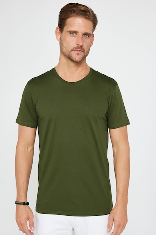 Tudors Erkek Slim Fit Dar Kesim Bisiklet Yaka %100 Organik Pamuk Yumuşak Dokulu Kısa Kol Haki Tişört-31082-haki Haki