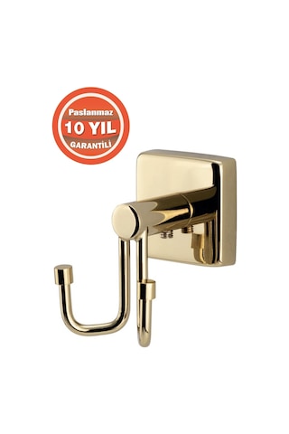 Çelik Banyo Paslanmaz Pirinç Vizyon Bornozluk Havlu Askısı Altın Gold