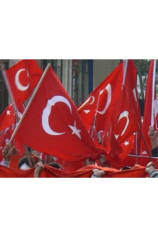 Sopalı Türk Bayrağı 100x150 Yüksek Kalite Çift Tarafllı Fabrikasyon Baskı Alpaka Kumaş