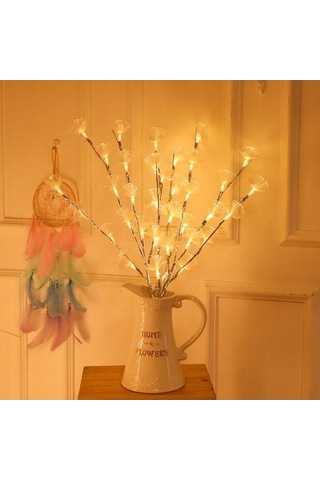 Tongxida Led Fiber Optik Çiçek Dal Işık Dizisi, Gümüş Fenerler, Yatak Odası Dekorasyonu/ Diğer