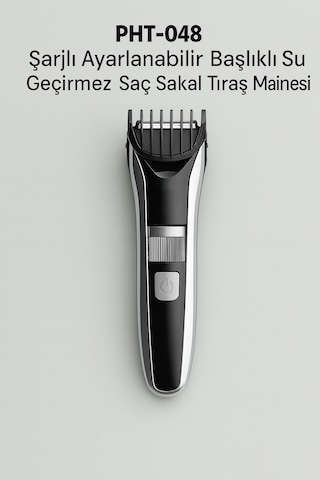 Pht-048 Şarjlı Ayarlanabilir Başlıklı Su Geçirmez Saç Sakal Tıraş Makinesi