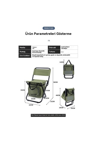 Jian Fan Taşın Açık Katlanır Şandalye Üç Birdir Aradaşez Uzun Yeşil