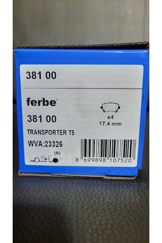 Ferbe 38100 Beşer 3842 Transporter T5 Arka Balata