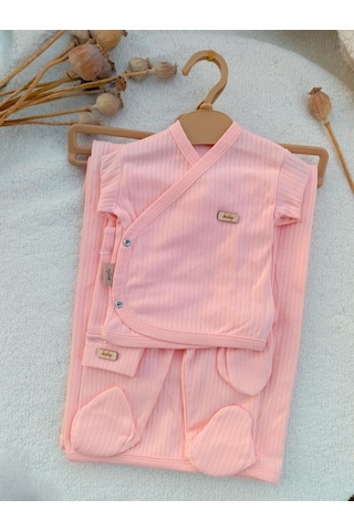 Bilge Trend Kız Bebek Pembe Natural 7 Parça Hastane Çıkışı Zıbın Seti Pambe