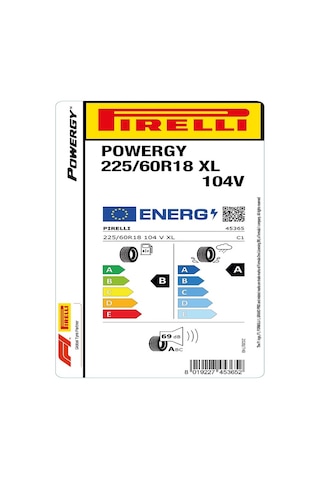 Pirelli 225/60 R18 104V XL Powergy Yaz Lastiği 2025