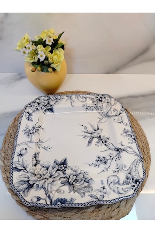 Adelaide Kare Servis Tabağı 27cm Beyaz