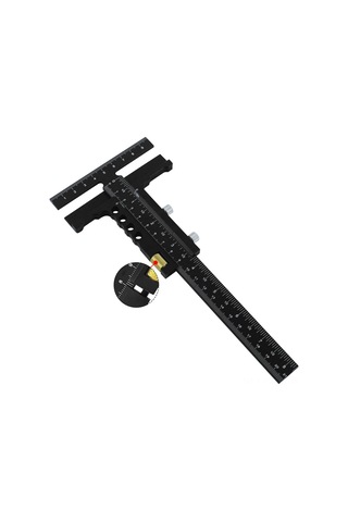 Qingmipy Ahşap İşçiliği İçin Alüminyum T Tipi Kaydırmalı Kalip - Hassas Ölçüm Ve İşaretleme Aracı, Mikro Ayarlı, Siyah