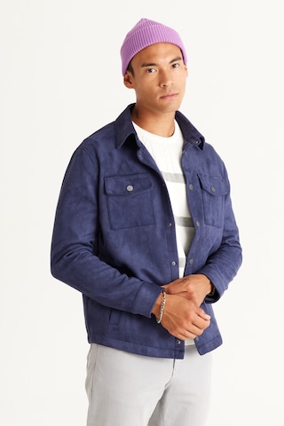 Ac&Co / Altınyıldız Classics Erkek Lacı Standart Fit Normal Kesim Gömlek Yaka Mont Lacivert