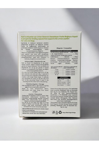 Phosphate Capsule 30 Kapsül Kedi Ve Köpekler İçin Fosfat Bağlayıcı Üriner Sistem Destek Takviyesi
