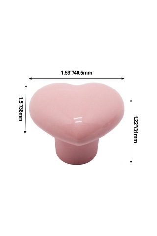 Singree "pembe Seramik Kalp Şekilli Çekmece Kolu - 6 Adet, Mobilya Ve Dolap Dekorasyonu İçin"