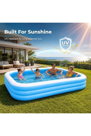 Jumbo Büyük Boy Şişme Havuz, 3.05 Metre Geniş Aile Havuzu, 3 Katmanlı Dayanıklı Pvc Uv Güneşe Dayanıklı, Çi Diğer