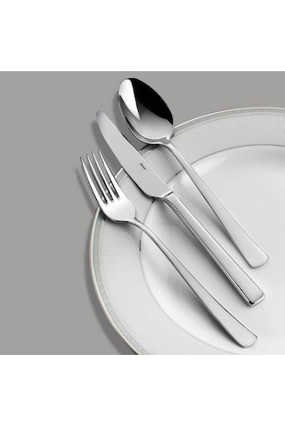 Hi Sar Optima Lara 24 Parça 6 Kişilik Çatal Kaşık Bıçak Takımı Açık Gri
