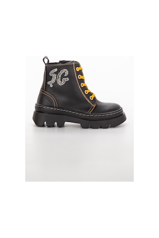 ŞirinGenç Ortopedik Bağlı Fermuarlı Deri Sarı Kız Çocuk Bot-2132 Sarı