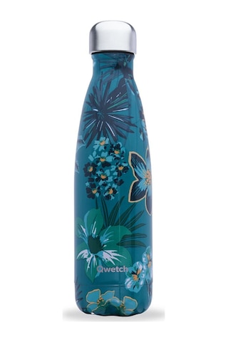 Qwetch QD3487 Çiçek Desenli Isı Yalıtımlı 500 ML Termos - Turkuaz
