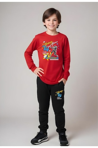 Fyk Kids 3'lü Erkek Çocuk Baskılı Yuvarlak Yaka Alt-üst Pijama Takımı Çok Renkli