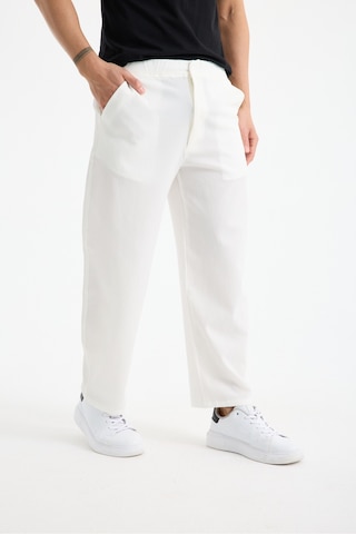 Eseclass Pilili Baggy Jogger Erkek Pantolon Beyaz Beyaz