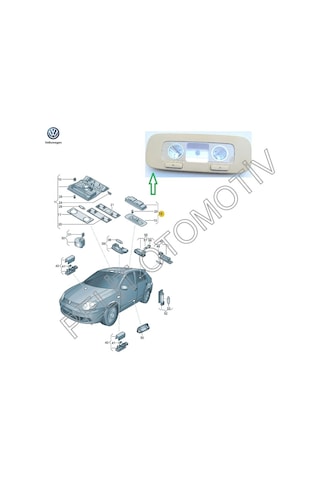 Jetta Arka Tavan Lambası 3c0947291 3c0947291e Bej