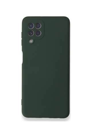Samsung Galaxy M32 Uyumlu Kılıf Lansman Kapak Içi Kadife Doku Kamera Korumalı Silikon Yeşil