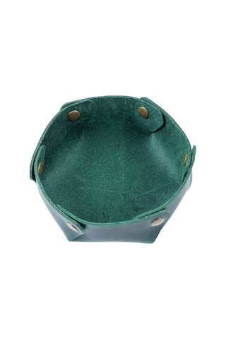 Xiyyadms Ahşap Tabak Üstü Saçaklı Deri Organizer, Anahtar-makyaj-gümüş Esya Saklama Kutusu, Ahşap Ve Deri Birleşimi, Ev Dekorasyonu İçin Pratik Organizer