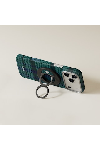 Pitaka Aramid Fiber Flora İn Grid Serisi Magez Grip 3 Magnetik Ring Stand Telefon Tutucu Mavi