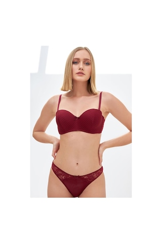 Nbb Kadın Bordo Straplez Sütyen Külot Takım (544179852)