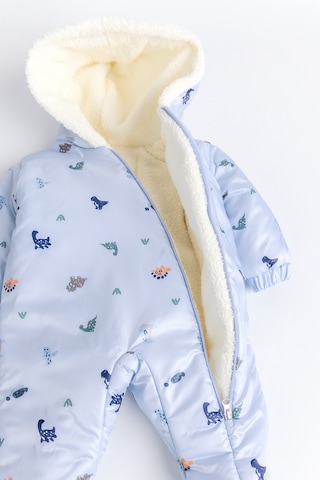 Kapüşonlu Peluş Astarlı Kışlık Kız-erkek Bebek Astronot-kozmonot Tulum Mavi