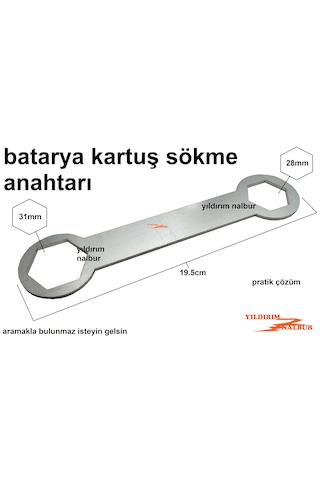 Batarya Kartuş Sökme Takma Anahtarı 28x31 Banyo Evye Lavabo Bataryaları Gri