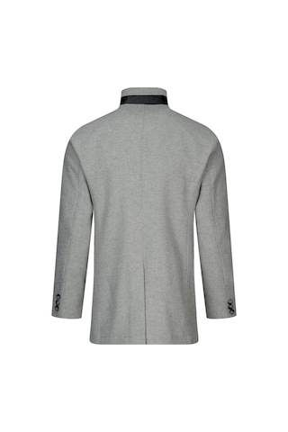 Hatemoğlu Gri Slim Fit Hakim Yaka Yünlü Kaşe Palto 2982372 Gri