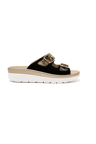 Sandalet Kadın 5619 Green Life Stretch Women's Footwear Black Siyah