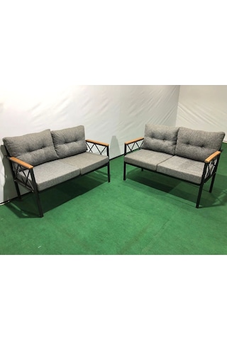 2+2balkon-bahçe-kafe-çay Seti-koltuk Takımı-oturma Grubu-ofis Koltuğu 2+2 Gri