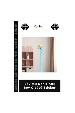 Carlburn Sevimli Deniz Kızı Boy Ölçüsü Sticker Odalar İçin Eğitici Dekor Çocuk Odası Süsü
