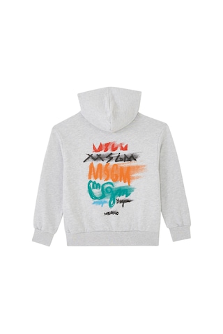 Msgm Çocuklar Için Fermuarlı Kapüşonlu Sweatshirt Gri