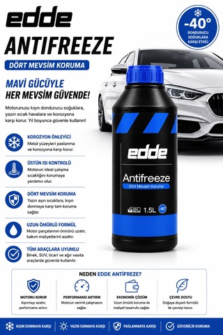 Edde Araba Araç Oto Antifriz Mavi 1.5 L Dört Mevsim