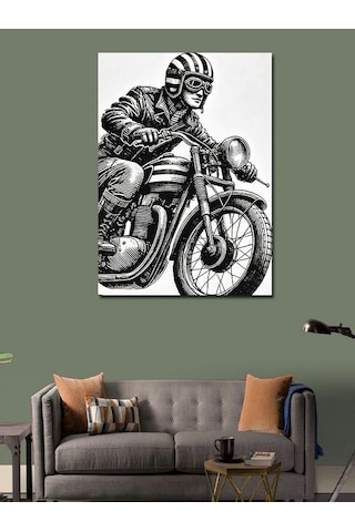 Kanvas Tablo Motorcu Ve Macera 100cmx140cm