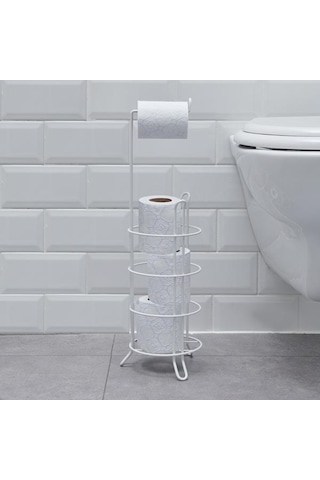 Suntel Yedekli Tuvalet Kağıtlığı - Beyaz Beyaz