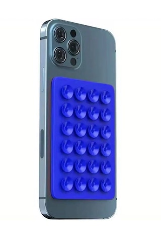 Silikon Vakumlu Telefon Tutucu Kaymaz Vantuzlu Ve Yapışkanlı Stand Çok Renkli