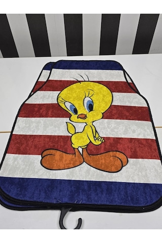 Tivty Desen Çizgili Dekor Oto Halı Paspas Üniversal Yıkanabilir Her Araca Uyumlu Kancalı Kumaş Anah