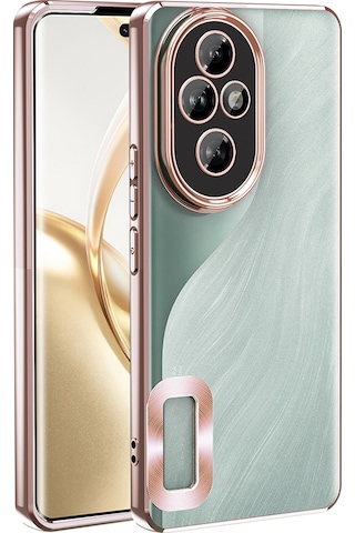 Honor 200 Pro Uyumlu Kılıf Kamera Korumalı Logo Gösteren Zore Omega Kapak -115589 Rose Gold