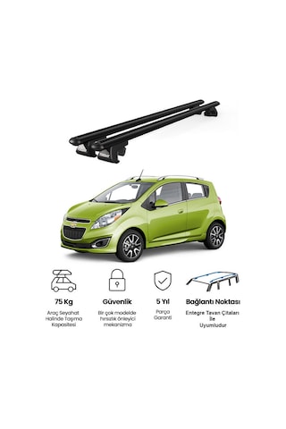 Venüs Chevrolet Spark 2010-2015 Uyumlu Siyah Ara Atkı Port Bagaj Tavan Barı