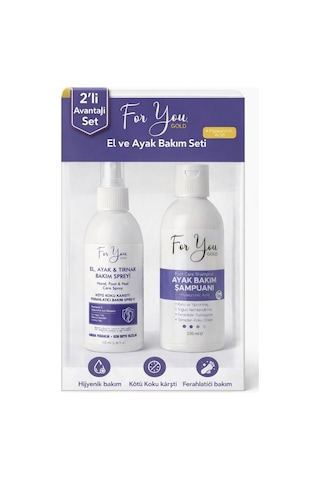 Ayak Ve Tırnak Bakım Seti - Koku, Ayak Ve Tırnak Bakım Sprey + Ayak Şampuan 2'li Set